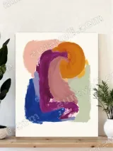 Abstract Colorful Brushstroke Canvas Wall Art for Living Room Home Decor