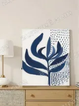 Abstract Blue Botanical Canvas Wall Art for Living Room Home Decor – view 4