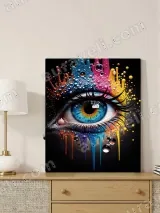 Colorful Eye Dripping Paint Canvas Wall Art for Home Decor – вид 4