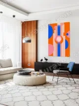 Abstract Geometric Circles & Stripes Canvas Wall Art for Living Room Home Decor – view 5