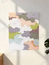 Abstract Textured Color Block Canvas Wall Art for Living Room Home Decor – вид 2