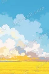 Golden Wheat Field Colorful Sky Canvas Wall Art for and framed modern home decor