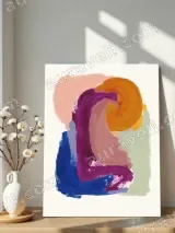 Abstract Colorful Brushstroke Canvas Wall Art for Living Room Home Decor – view 5