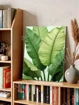 Modern Botanical Tropical Green Leaves Canvas Wall Art for Living Room Bedroom Home Decor – view 3