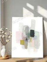 Abstract Pastel Geometric Canvas Wall Art for Living Room Home Decor – view 5