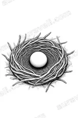Bird Nest with Egg Sketch Canvas Wall Art for Home Decor wall art print