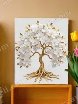 Golden Blossom Tree Canvas Wall Art for Living Room Bedroom Home Decor – view 2