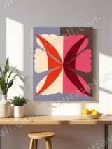 Abstract Geometric Floral Canvas Wall Art for Living Room Home Decor – view 4