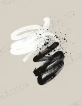 Abstract Black White Brushstroke Canvas Wall Art for Living and modern home decor