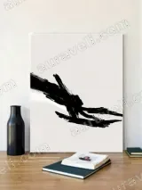 Abstract Black Brushstroke Canvas Wall Art for Living Room Home Decor