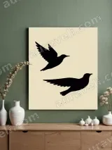 Bird Silhouettes Minimalist Canvas Wall Art for Home Decor