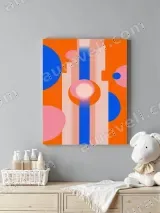 Abstract Geometric Circles & Stripes Canvas Wall Art for Living Room Home Decor – view 4