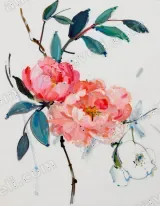 Pink Peony Floral Canvas Wall Art for Bedroom Living framed modern home decor