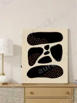 Abstract Black & Orange Dots Canvas Wall Art for Living Room Decor – вид 3