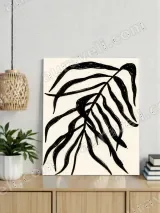 Black Palm Leaf Canvas Wall Art for Living Room Home Decor – view 3