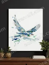Watercolor Splash Bird Canvas Wall Art for Living Room Home Decor