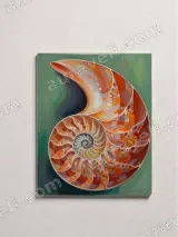 Colorful Nautilus Shell Canvas Wall Art for Living Room Home Decor – вид 2