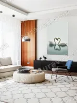 Swan Heart Shape Canvas Wall Art for Living Room Bedroom Home Decor – view 5