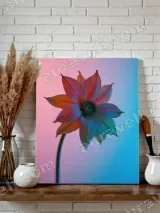 Colorful Gradient Floral Canvas Wall Art for Living Room Home Decor