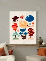 Whimsical Bird & Floral Canvas Wall Art for Nursery Home Decor – вид 2