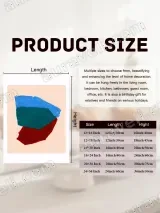 Abstract Blue Teal Red Color Block Canvas Wall Art for Home Decor – view 7