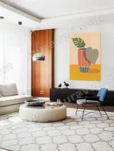Monstera & Heart Leaf Potted Canvas Wall Art for Living Room Decor – view 5