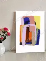 Abstract Color Block Canvas Wall Art for Living Room Home Decor – view 2