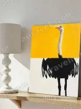 Minimalist Ostrich Canvas Wall Art for Living Room Home Decor – view 4