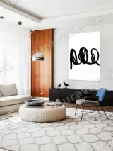 Abstract Letter Brushstroke Canvas Wall Art for Living Room Home Decor – view 4