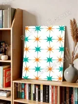 Teal & Orange Geometric Star Canvas Wall Art for Living Room Home Decor – view 3