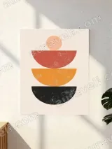 Mid - Century Modern Geometric Half - Circles Canvas Wall Art for Home Decor – view 3