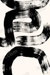 Black White Abstract Brushstroke Canvas Wall Art for Living modern home decor