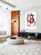Abstract Red Black Brushstroke Canvas Wall Art for Living Room Home Decor – view 5