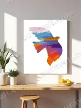 Colorful Sunset Dove Silhouette Canvas Wall Art for Home Decor – view 4