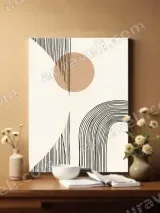 Abstract Geometric Line & Circle Canvas Wall Art for Home Decor – view 2