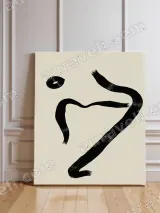 Abstract Black Curved Lines Canvas Wall Art for Living Room Home Decor
