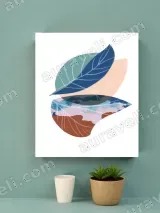 Abstract Botanical Leaf Canvas Wall Art for Living Room Home Decor – view 3