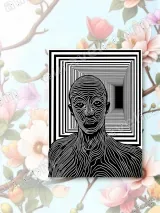 Abstract Optical Illusion Human Figure Canvas Wall Art for Home Decor – вид 2