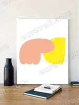 Abstract Organic Shapes Canvas Wall Art for Living Room Home Decor
