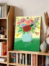 Colorful Floral Vase Canvas Wall Art for Living Room Bedroom Home Decor – view 3