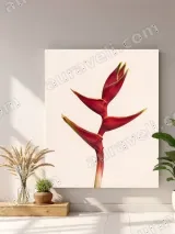 Red Heliconia Flower Canvas Wall Art for Living Room Decor – view 4