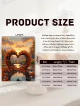 Autumn Heart Leaf Wreath Canvas Wall Art, Sunset Bridge Fall Home Decor – view 6