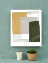 Abstract Geometric Blocks Canvas Wall Art for Home Decor