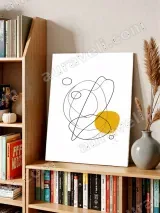 Abstract Line & Yellow Shape Wall Art for Living Room Bedroom Home Decor – view 3