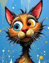 Whimsical Cartoon Cat Canvas Wall Art for Living Room Home Decor wall art print