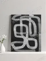 Abstract Tape - Like Geometric Canvas Wall Art for Living Room Home Decor – view 3