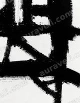 Abstract Black Brushstroke Canvas Wall Art for Living Room framed modern home decor