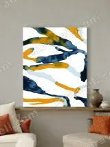 Abstract Fluid Lines Canvas Wall Art for Living Room Home Decor – view 3