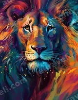 Vibrant Lion Canvas Wall Art for Living Room Home Decor wall art print