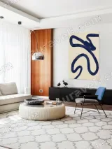 Abstract Blue Snake Canvas Wall Art for Bedroom & Living Room Decor – view 5